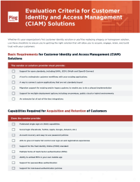 Evaluation Criteria for Customer Identity and Access Management Solutions (CIAM)